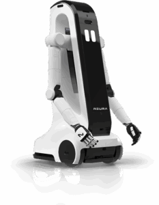 MiPA Robot from NEURA Robotics standing white background