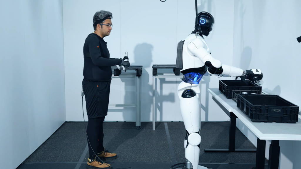 how to train a robot with teleoperation in neura gym